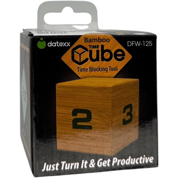 Teledex Inc TimeCube 1-2-3-4 Minute Preset Bamboo Cube Time Blocking FOCUS Tool - Picture 1 of 12
